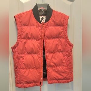 Alycium Duck‎ Down Puffer Vest Nylon Polyester Sz S Orange/red